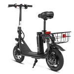 SAMEBIKE C01 E-Scooter con sedile e cestino fino a 19MPH e-bike-4