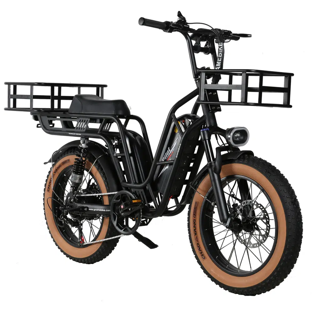 Wholesale SAMEBIKE DY08 delivery step-through all-terrian with 2 baskets ebike-3
