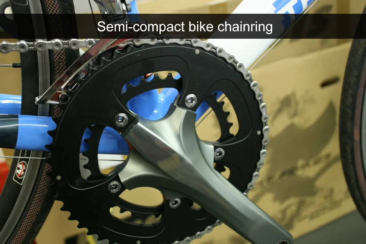 Semi-compact bike chainring